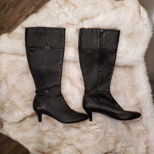 Cole Haan Black Heeled Leather Dress Boot Sz 9.5B
